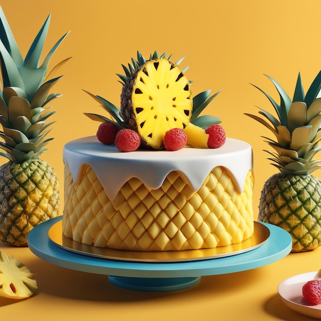 Decorated Pineapple Cake