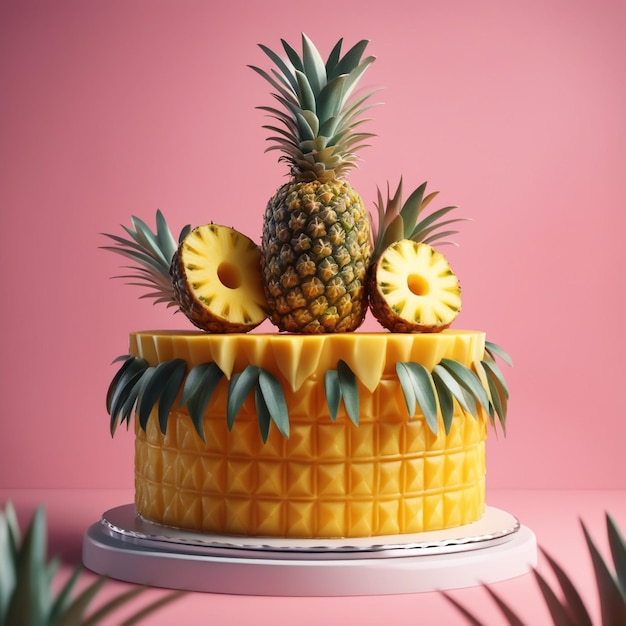 Decorated Pineapple Cake