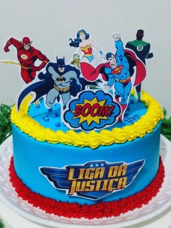 Bolo Decorado Liga Justiça