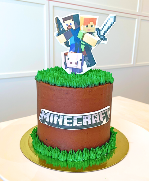 Minecraft decorated cake