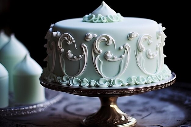 Tiffany Blue Decorated Cake