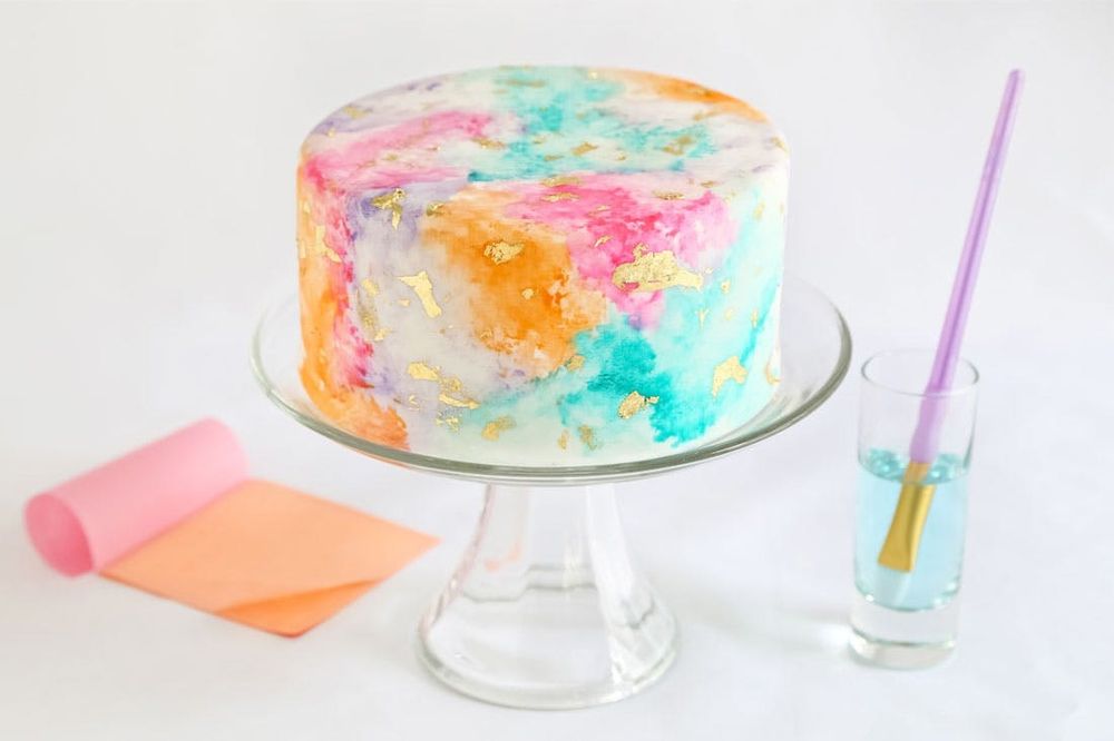 Watercolor Decorated Cake