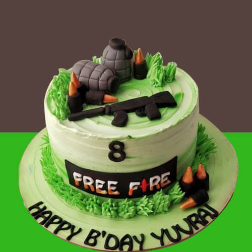 Free Fire Decorated Cake