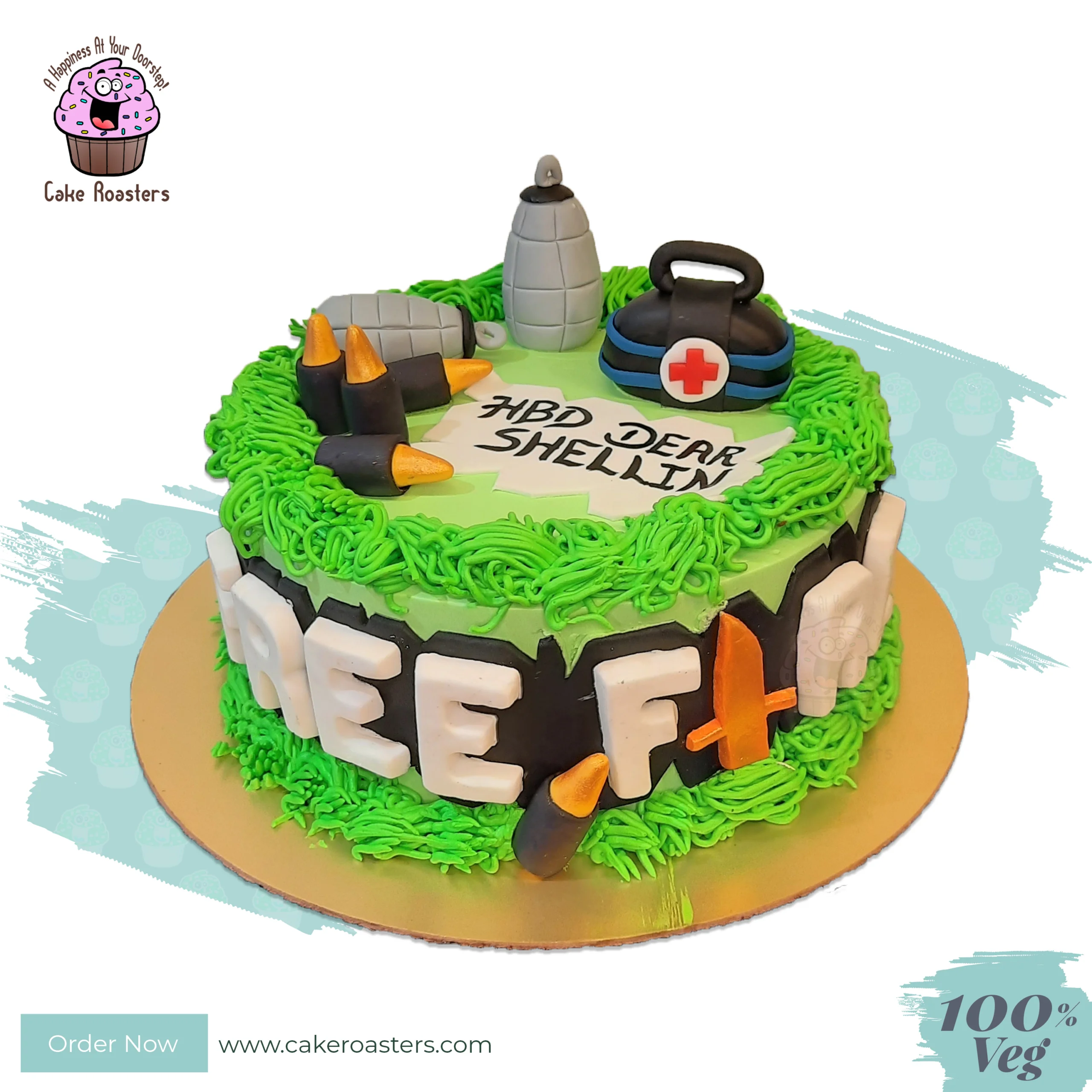 Free Fire Decorated Cake