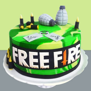 Free Fire Decorated Cake