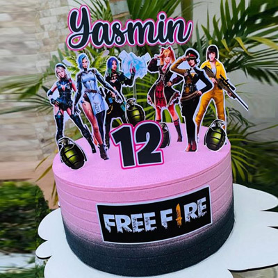 Free Fire Decorated Cake