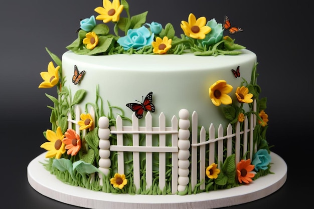 Decorated Garden Cake