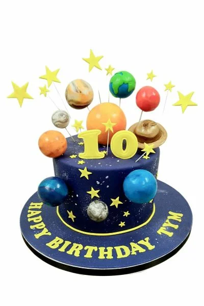 Solar System Decorated Cake