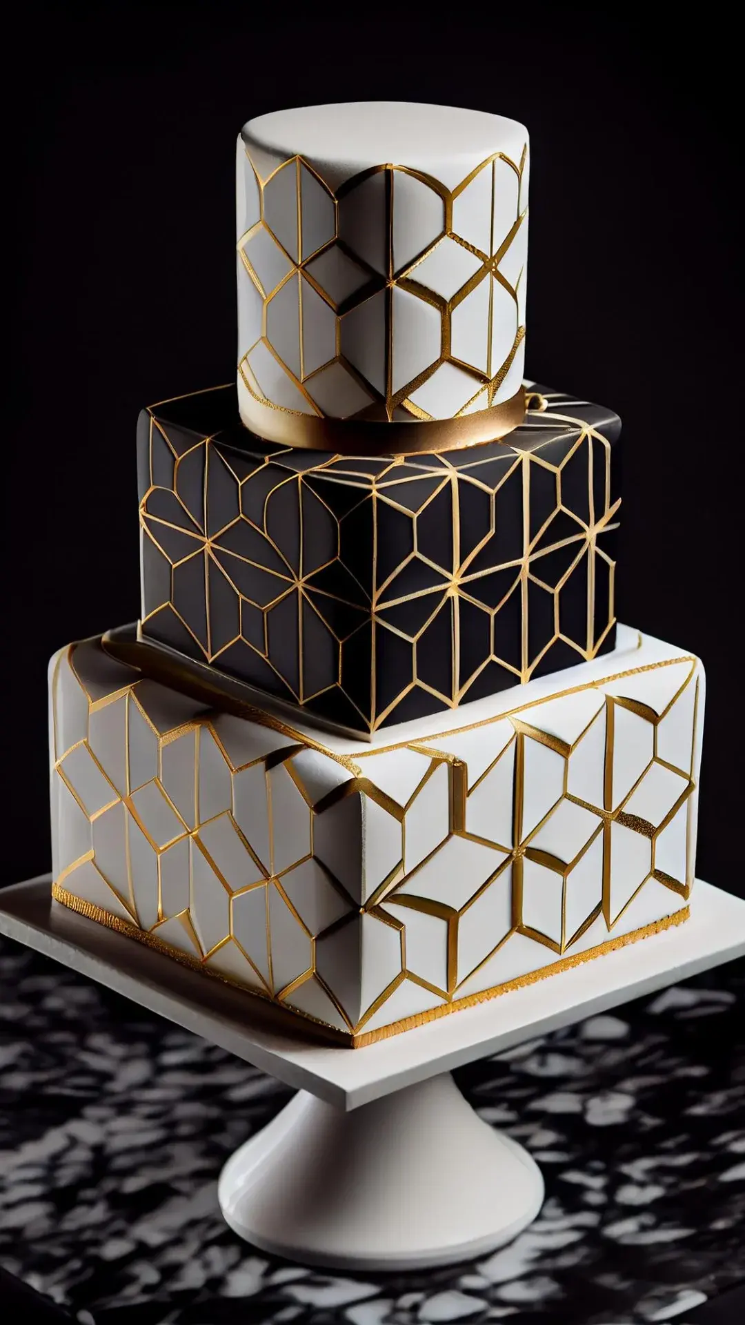 Geometric Decorated Cake