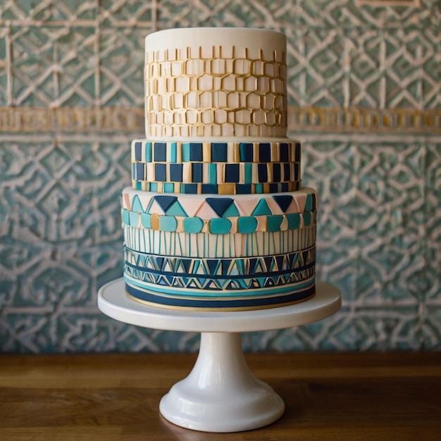 Geometric Decorated Cake