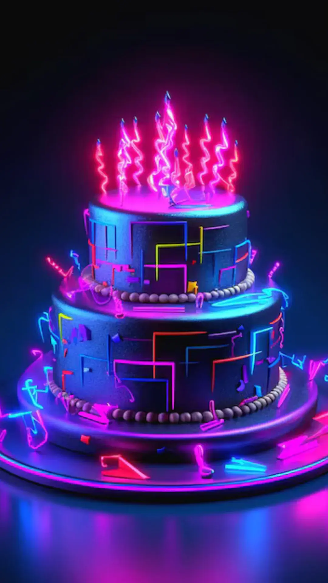 Neon Decorated Cake