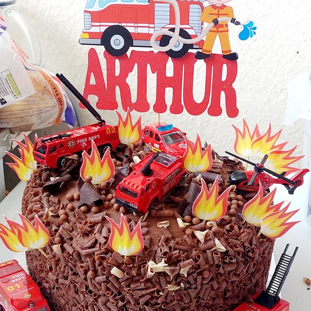 Civil Firefighter Decorated Cake