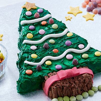 Christmas Tree Decorated Cake