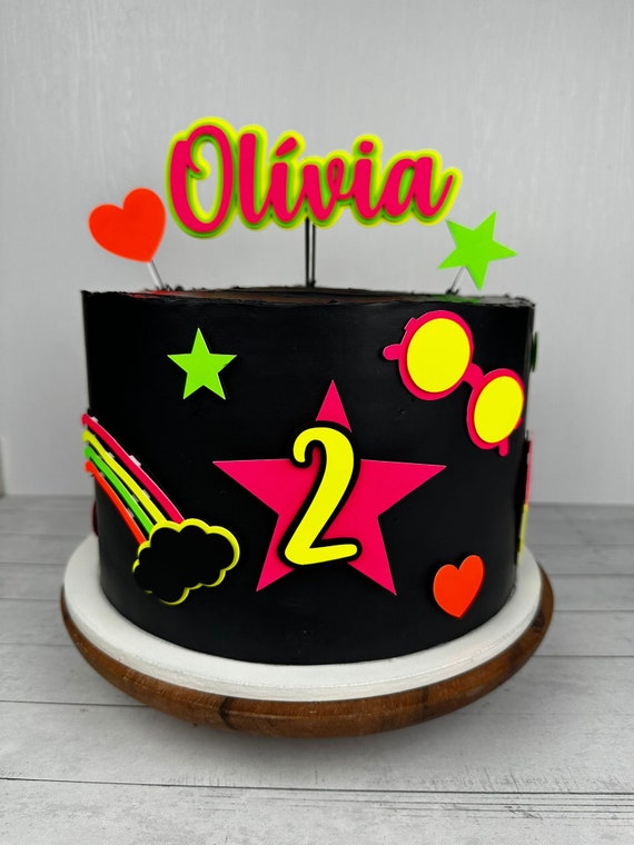 Neon Decorated Cake