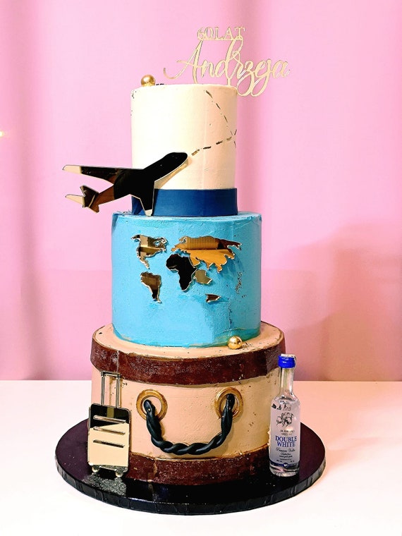 World Map Decorated Cake