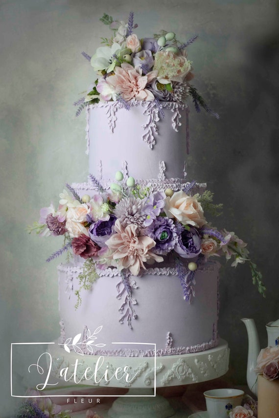 Lilac Decorated Cake