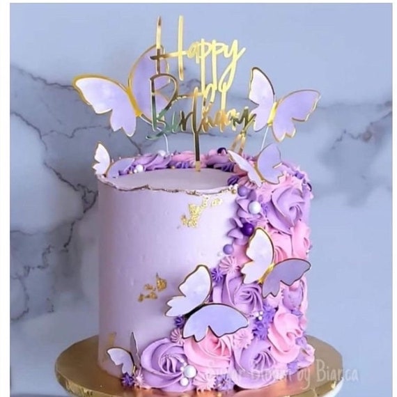 Lilac Decorated Cake