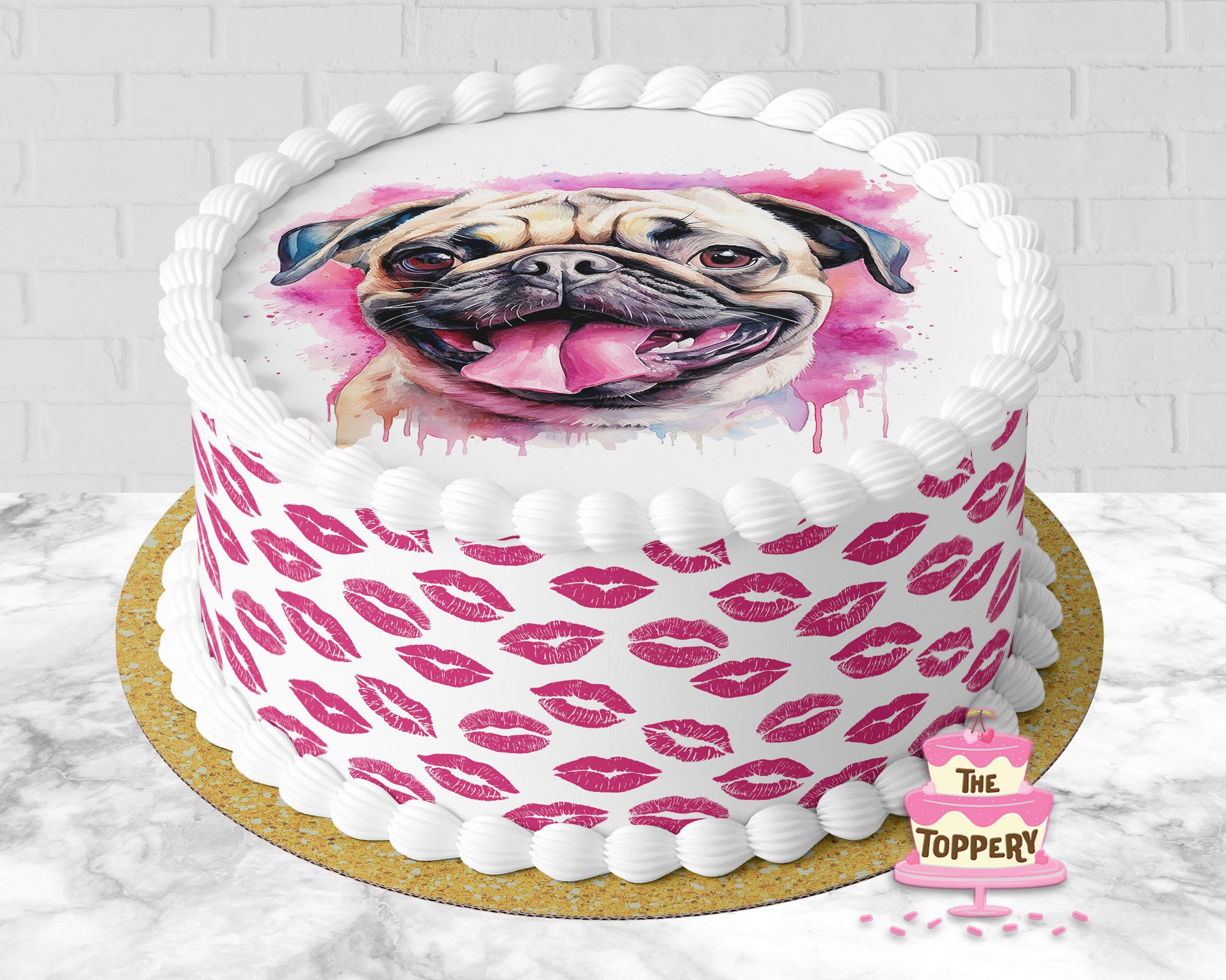 Pug Decorated Cake