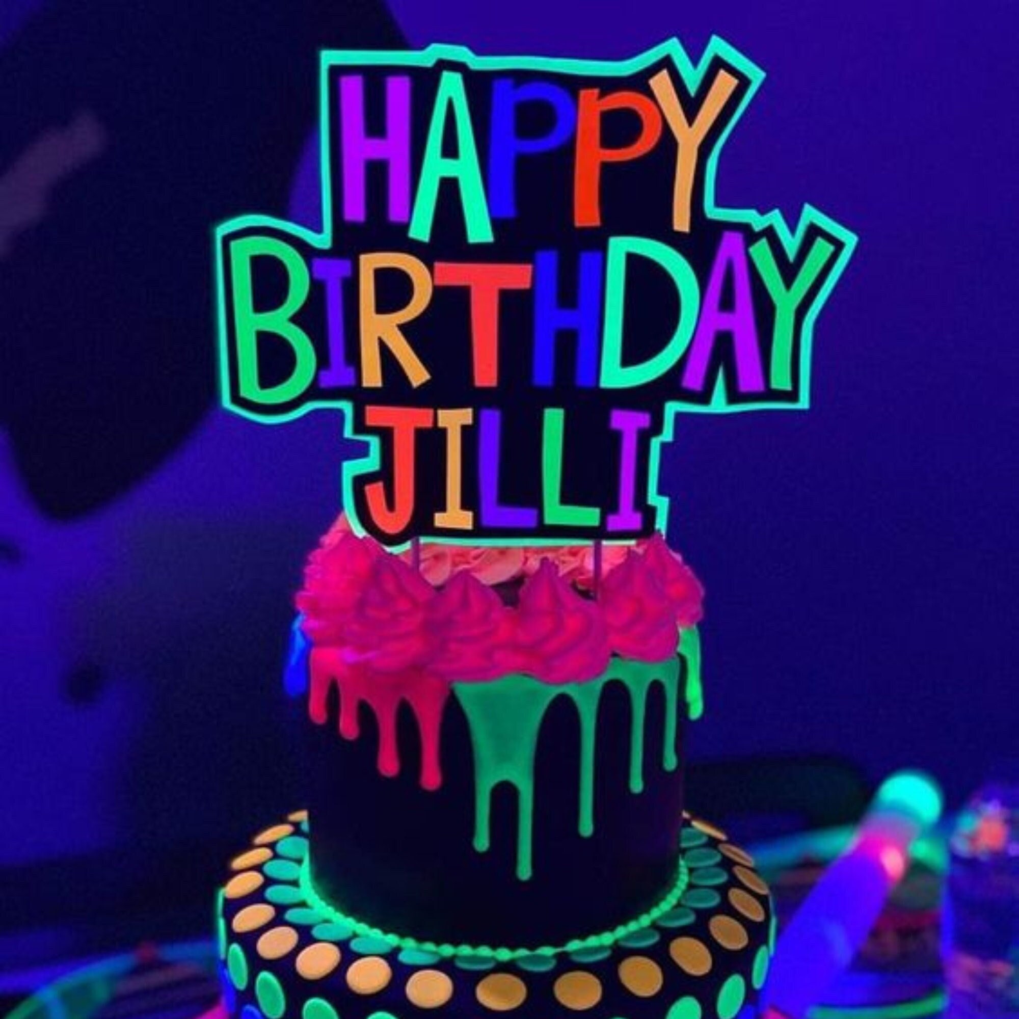 Neon Decorated Cake