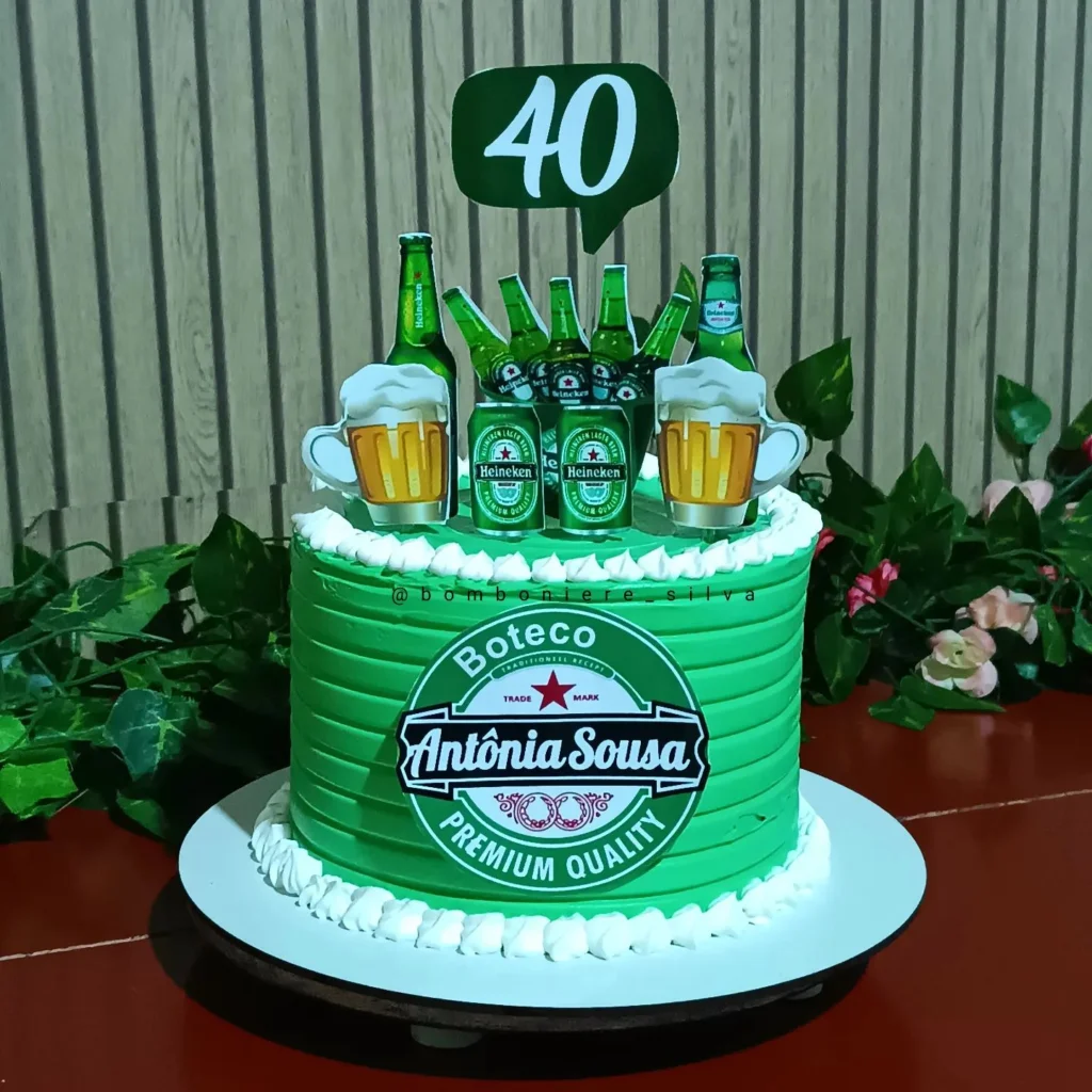 Bolo Decorado Heineken