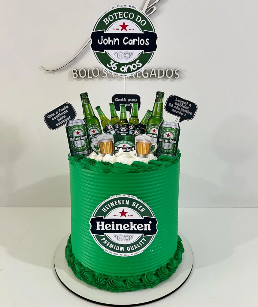 Bolo Decorado Heineken