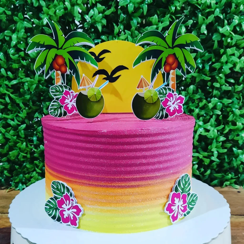 Bolo Decorado Tropical