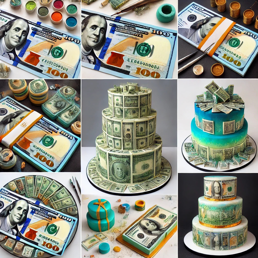 Dollar Decorated Cake