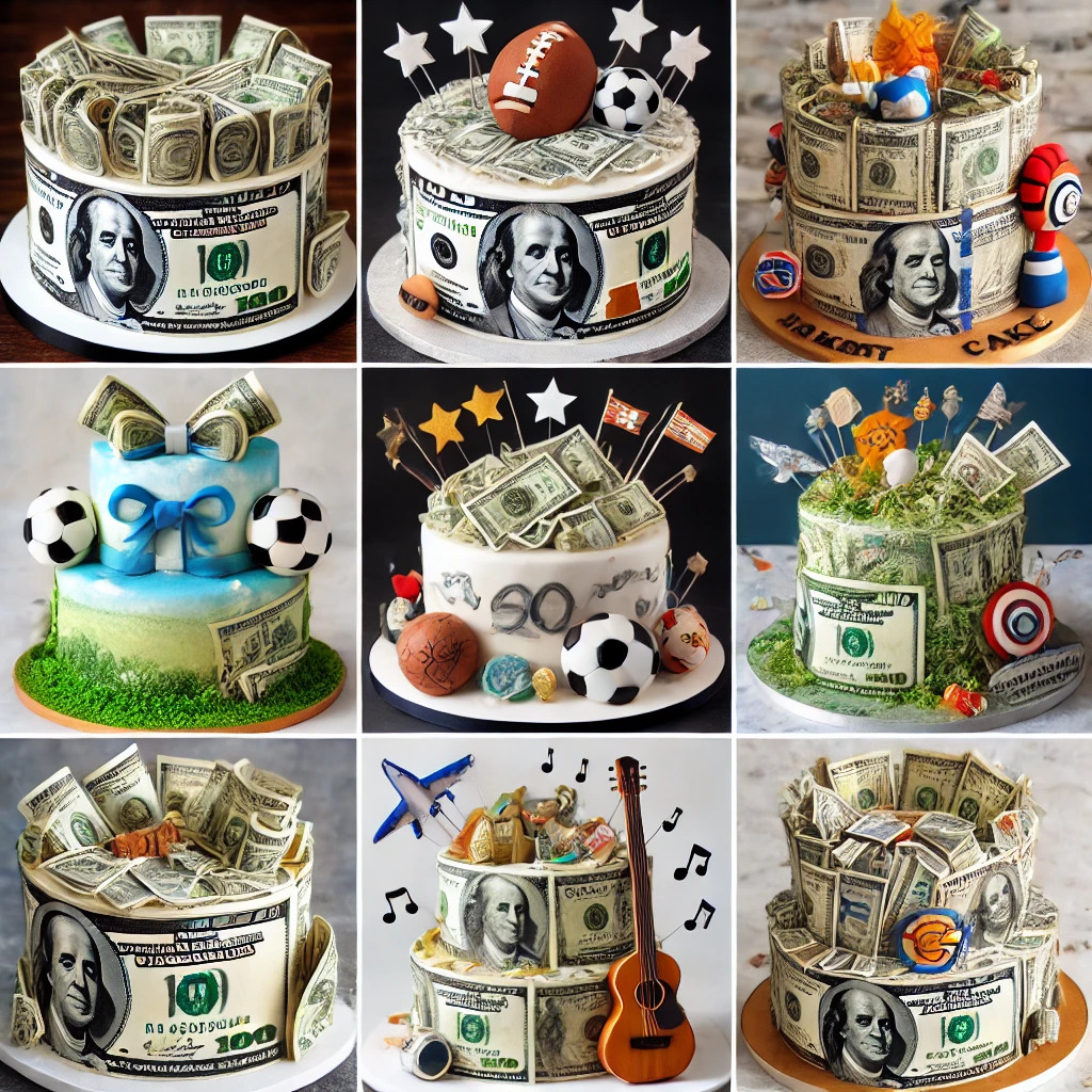 Dollar Decorated Cake