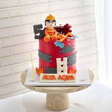 Civil Firefighter Decorated Cake