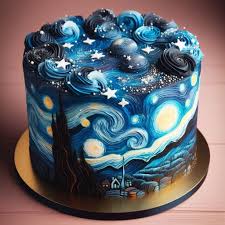 Cake Decorated Sky The Starry Night