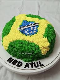 Brazil Flag Decorated Cake