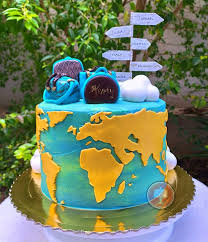 World Map Decorated Cake