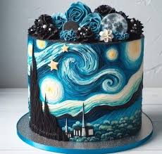 Cake Decorated Sky The Starry Night