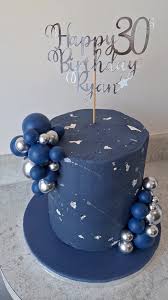 Navy Blue Decorated Cake