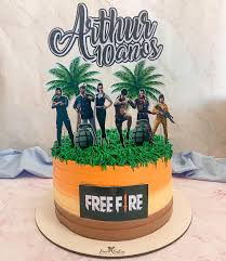 Free Fire Decorated Cake