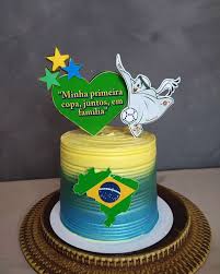 Brazil Flag Decorated Cake