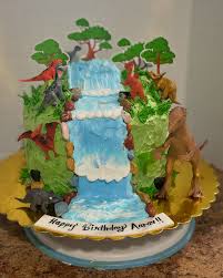 Waterfall decorated cake