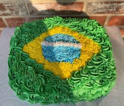 Brazil Flag Decorated Cake