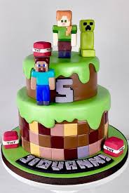 Minecraft decorated cake