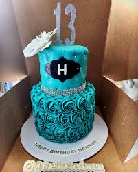 Turquoise Decorated Cake