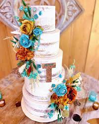 Turquoise Decorated Cake