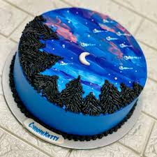 Cake Decorated Sky The Starry Night