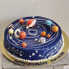 Solar System Decorated Cake