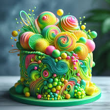 Neon Decorated Cake