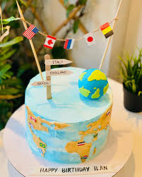 World Map Decorated Cake