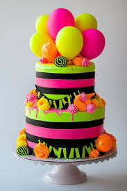 Neon Decorated Cake