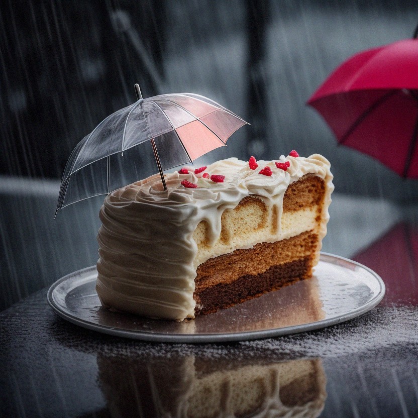 Cake Decorated Rain Of Love