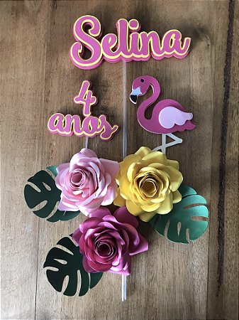 Bolo Decorado Flamingo