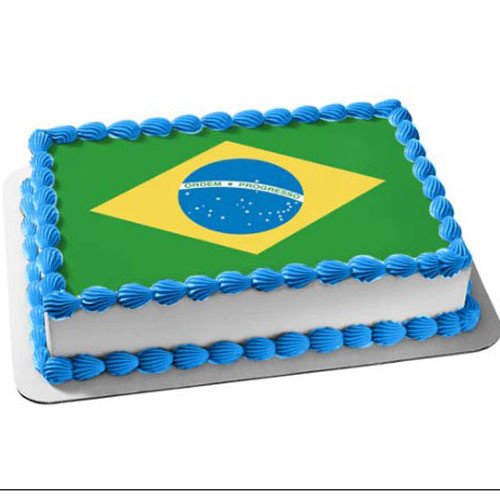 Brazil Flag Decorated Cake