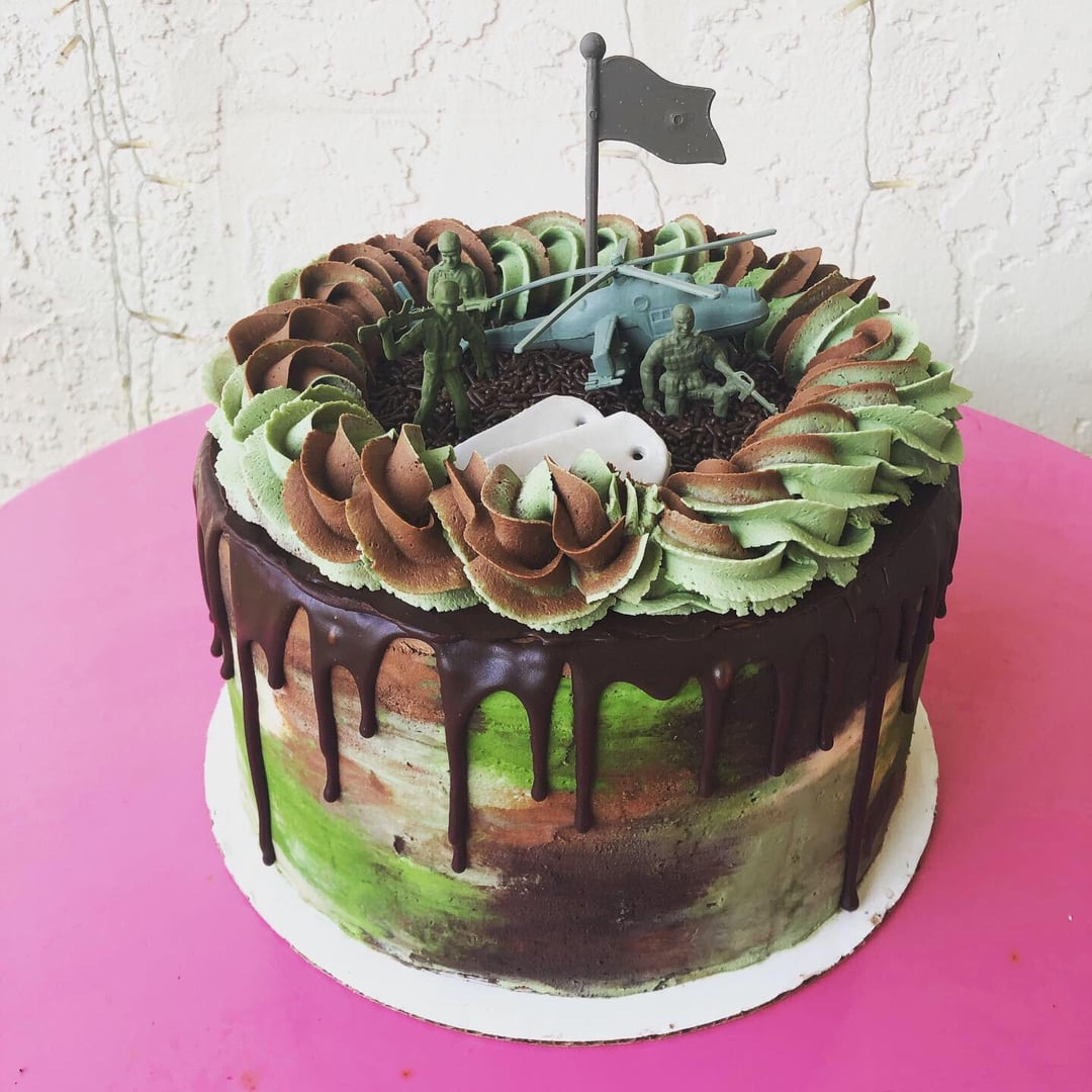 Camouflage Decorated Cake